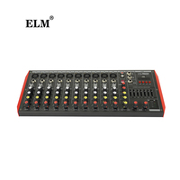 ELM D12 Mini-mixeur audio 12 canaux en métal avec égaliseur 7 bandes, interface Bluetooth USB pour spectacles sur scène et utilisation KTV à domicile, certifié CE ROHS