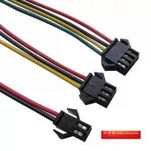 Kustom 2.54mm kabel JST SM perakitan inti tunggal 1P konektor 2-arah Harness 2-4P pilihan peralatan rumah PVC tembaga 10cm 12V - Product Image 2