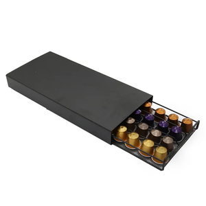 Support de tiroir pour capsules de café <span class=keywords><strong>Nespresso</strong></span>, 40 pièces de stockage de fil de maille métallique de fer de revêtement de poudre noire de cuisine - Product Image 1