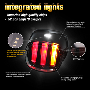 Feu arrière LED au design unique avec fonction clignotante ambre, accessoires de <span class=keywords><strong>moto</strong></span> pour <span class=keywords><strong>Harley</strong></span> <span class=keywords><strong>Davidson</strong></span> - Product Image 3