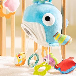 Sıcak satış yaratıcı yatıştırıcı hayvan peluş oyuncak karikatür renkli balinalar Montessori oyuncaklar duyusal çekme dize - Product Image 3