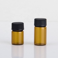 Botol Minyak Atsiri Kaca Amber Silinder Remay Mini 2ml/3ml dengan Tutup Sekrup dan Sumbat Karet, Sablon