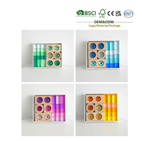 Jouets Montessori JET Blocs en bois de pierres précieuses pour l'assemblage et blocs avec des pièces translucides en forme de diamant Jouets éducatifs
