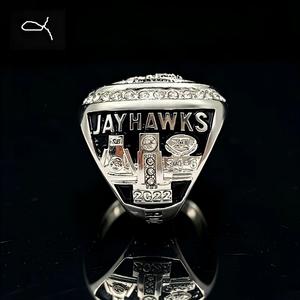 Bague commémorative 2022 en alliage plaqué argent 925 pour le championnat national de basketball masculin NCAA des <span class=keywords><strong>Jayhawks</strong></span> de l'Université du Kansas - Product Image 4