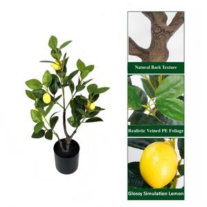 Árbol de Limón Artificial Desmontable con Frutas y Hojas Realistas, Material Ecológico para Decoración Verde en Interiores de Villas, Oficinas y Centros Comerciales - Product Image 4