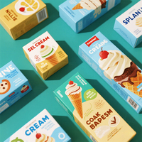 Scatola per Gelato e Alimenti Congelati in Carta Kraft Rivestita Anti-Grasso, Biodegradabile, Ecologica, di Lusso Moderno, Produzione OEM Premium