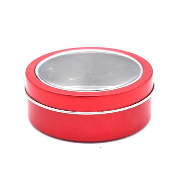 Vente en gros de petits bocaux métalliques vides avec fenêtre pour bougies, bonbons, aliments, emballage cadeau