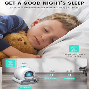 Intelligente Katzentoilette aus ABS-Material mit Automatischem Klappdeckel, Abfallfach und Ionendesodorierungssystem, Runde Automatische Katzentoilette - Product Image 3