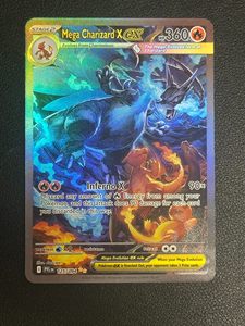 Tarjeta Coleccionable de Anime de Pokémon Mega Charizard X con Textura, Diseño Completo y Grabado, al por Mayor - Product Image 1