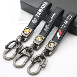 Wholesale High Quality Hot Selling Leather Car Logo Car Key Chain Tide Play Gift Pendant Metal Anti-lost Keys Chain