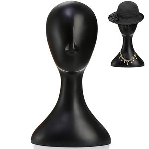 Tête de Mannequin Professionnelle en Plastique Noir Durable pour Femme, Présentoir à Perruques, Support de Fabrication avec Socle pour Chapeau, Masque, Coiffe - Product Image 1