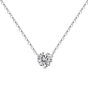 Collar con Colgante de Plata de Ley 925 de la Colección Clásica Dylam, con Circonita Cúbica 5A de 6.5 mm, Joyería para Mujer - Product Image 1