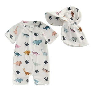 Combinaisons de protection contre les éruptions cutanées pour tout-petits, 1 pièce, logo personnalisé, fermeture éclair, manches courtes, protection solaire, maillot de <span class=keywords><strong>bain</strong></span> pour bébés et garçons - Product Image 1