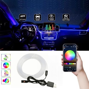 Bande lumineuse LED pour l'intérieur de la voiture, néon RGB, application, modes multiples, contrôle du son, bricolage, lumière d'ambiance décorative, lampe de tableau de bord - Product Image 1