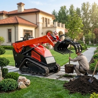 Mini-chargeuse sur chenilles HLT-V1000 avec moteur diesel Kubota 25 CV certifié CE et EPA