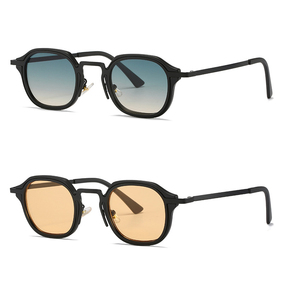 Mans square Black Designer Gradient Vintage Metal <b>Frame</b> Sunglasses Gafas De Sol - Product Image 2