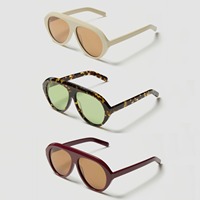 Lunettes de soleil de luxe 1025 en acétate de haute qualité, style oversize vintage, avec logo personnalisé, verres polarisés TAC, pour femmes et hommes, forme pilote