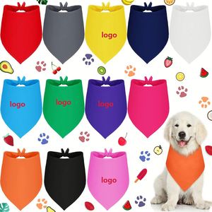 Custom Logo Bandana Dog Eco-Friendly Wholesale High Quality Personalized Cotton <b>Blank</b> <b>Pet</b> Triangular Scarf Bandanas for Dogs - Product Image 1