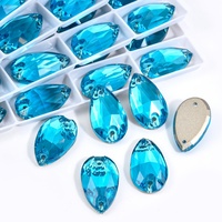 Strass en verre K9 de qualité supérieure OLeeya, en forme de goutte, plusieurs couleurs, à coudre, non thermocollants, pour robes de mariée
