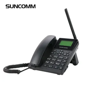 Hot selling SUNCOMM G718 desktop phone gsm sim card black FM call mute MP3 music playback wireless cordless telephones