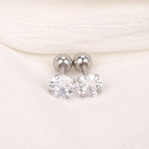 Screw Back Helix Earrings | Stainless Steel Sleep Friendly Thin Bar <b>Cartilage</b> <b>Stud</b> Hypoallergenic Jewelry - Product Image 2