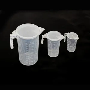 핫 잘 팔리는 굿 Quality 측정 용기 플라스틱 Measuring 컵 와 Lid Pp 투명 재활용 플라스틱 Measuring 컵 및 Storage