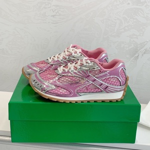 Chaussures de course décontractées basses personnalisables de haute qualité Bottega Veneta Orbit, baskets rétro argentées, chaussures de marche en maille tendance - Product Image 1