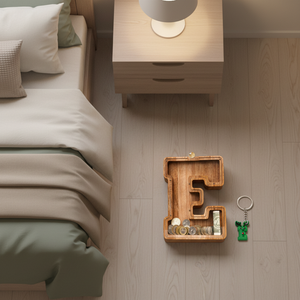 Salvadanaio in Legno Creativo a Forma di Lettera Inglese, Banca delle Risparmi per Bambini, Design Unico, Ornamento Portatile per Risparmiare Denaro - Product Image 3