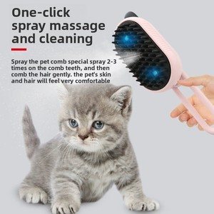 Brosse et peigne de massage pour animaux de compagnie avec pulvérisation d'ions négatifs pour le bain des chats/chiens - Élimine les poils lâches, empêche la dispersion des poils, élimine les poils en surplus - Product Image 3