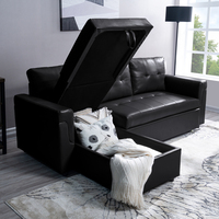Sofá cama seccional moderno con Chaise de almacenamiento