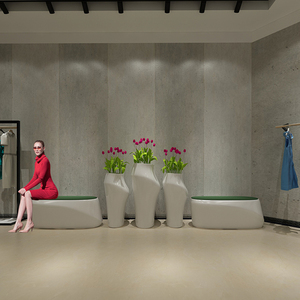 Banc paysager unique résistant aux intempéries en FRP pour les allées des jardins botaniques - Product Image 1