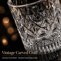 Verre à whisky vintage de 265 ml avec motif diamant en relief, verre à base lourde de style old fashioned pour bourbon et cocktails, logo personnalisé acceptable