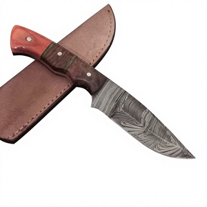 Couteau de chasse artisanal en acier Damas, manche en bois, durable, léger, à bord lisse, pour le camping en plein air, en vente - Product Image 4
