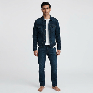 Factory Rate Men <b>Denim</b> Jackets Professional Quality Trending Fashion Stand Front Vintage Style Hooded Windproof 100% Cotton - Product Image 1