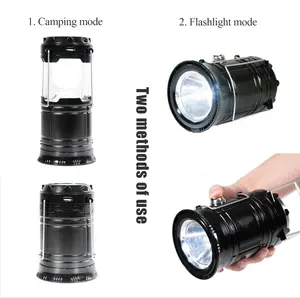Outdoor Portable LED Rechargeable Emergency Solar Powered Pop up Camping Lantern LED Camping Lamp