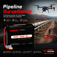 VIWIPOW Produsen Grosir Baterai Drone Kapasitas Tinggi Semi-Solid State 51.8V 14S 25000mAh untuk Drone Keamanan UAV