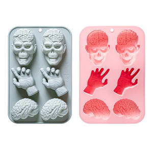 Moldes de Silicona con Temática de Halloween para Pasteles, Reutilizables, de Grado Alimenticio, Lindos Moldes Magnéticos de Silicona para Chocolate, Dulces y Hielo - Product Image 1