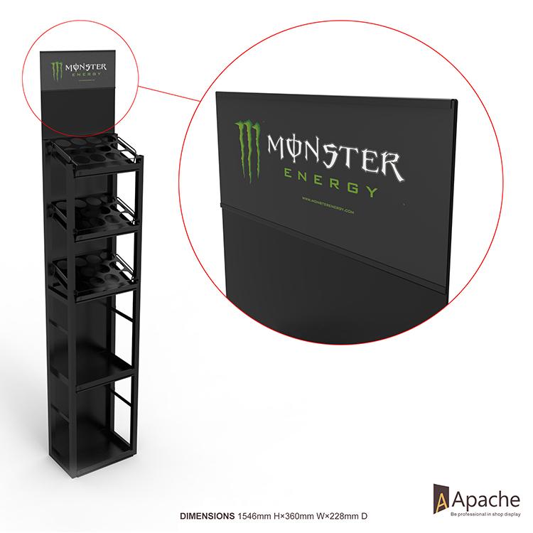 Metal Energy Drink Can Bottle Display Rack for Retail — view 4