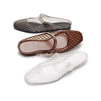 Nouvelles sandales plates d'été pour femmes - Style minimaliste avec boucle à l'orteil, design tressé en PVC, semelle plate et détails ajourés, sandales en gelée