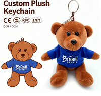 Nouveau et économique : Mini ours en peluche Minion de Noël, personnalisable, doux, porte-clés, en stock