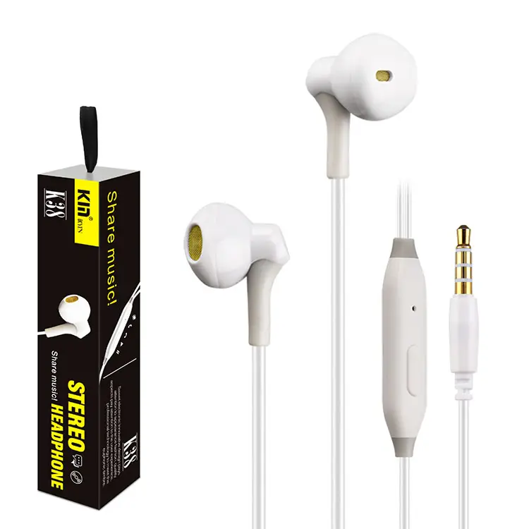 Kin Km K38 Earbud Kabel Plug 3.5Mm Earphone Driver 15Mm untuk Anak Perempuan Earphone Murah dan Berkualitas