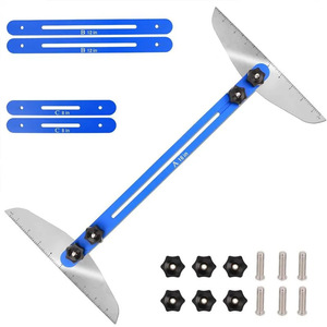 Stair Tread Template <b>Tool</b> 8 12 16 In Adjustable Metal <b>Measuring</b> <b>Gauge</b> For Woodworking Projects - Product Image 2