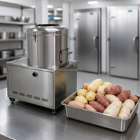 Automatische groenteschilmachine 2,2 kW motor 25 kg capaciteit roestvrijstalen constructie met wielen voor professionele keukens