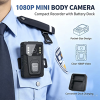 Caméra corporelle 1080P avec capteur CMOS, grand angle 140°, vision nocturne, étanche et anti-poussière, batterie 2600 mAh pour utilisation portable