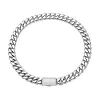 Chaîne cubaine en acier de couleur électro-plaquée hip-hop européenne et américaine de 12/14/18/20/22 mm, micro-sertie de zirconium, fermoir de collier