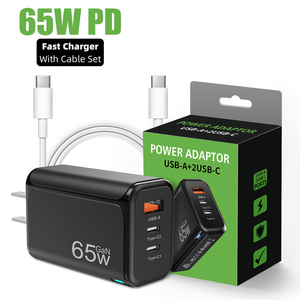 Nueva tendencia GaN 65W PD Cargador de pared 3 puertos Tablet Laptop Cargador para iPhone <span class=keywords><strong>Samsung</strong></span> Teléfono móvil - Product Image 3
