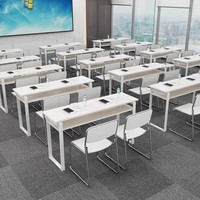 Tables longues à double couche ergonomiques pour le personnel, bureaux de formation pour les établissements d'enseignement et les bureaux