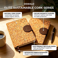 Coffret Cadeau d'Entreprise Durable : Carnet en Papier Dowling à Reliure Française en PU Écologique et Grain de Liège avec Stylo