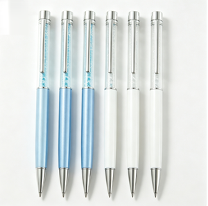 Stylo bille rotatif en métal incrusté de cristaux, écriture fluide, multicolore, pour promotion d'entreprise, cadeau d'entreprise - Product Image 1