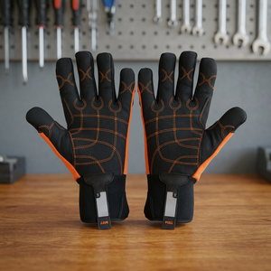 Guantes de Trabajo Aislantes BARCO LEATHER INDUSTRY / Guantes de Mecánico / Guantes para Campos Petroleros con Cierre de Gancho y Bucle Hechos de Cuero Sintético - Product Image 2